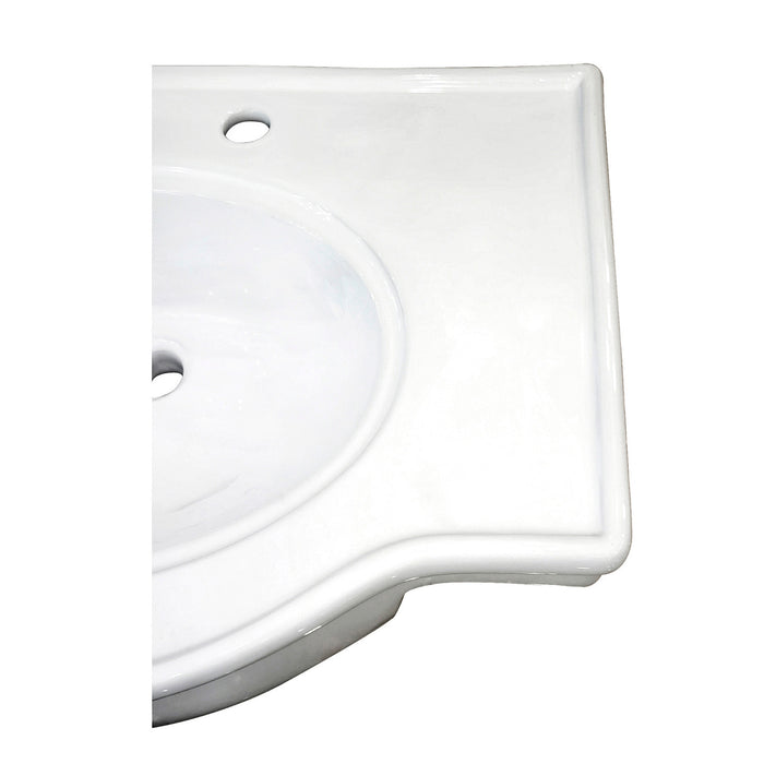 Kingston Templeton VPB1318B 31-Inch Ceramic Console Sink (8-Inch, 3-Hole), White