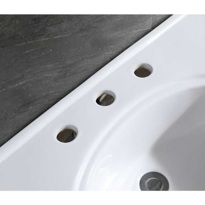 Kingston Templeton VPB1318B 31-Inch Ceramic Console Sink (8-Inch, 3-Hole), White