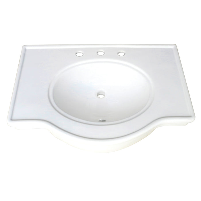 Kingston Templeton VPB1318B 31-Inch Ceramic Console Sink (8-Inch, 3-Hole), White
