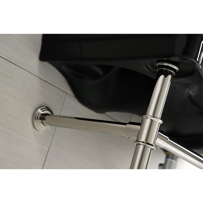 Imperial VPB136K6ST 36-Inch Ceramic Console Sink with Stainless Steel Legs (8-Inch, 3-Hole), Black/Polished Nickel