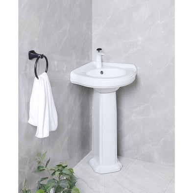 Kingston Heirloom VPB2210 - Pilaster 22-Inch Ceramic Pedestal Sink