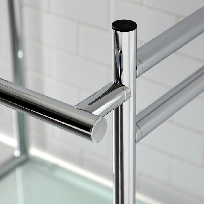 Kingston Sona VPB2216301 - Fauceture Stainless Steel Console Sink Base with Glass Shelf, Frosted Glass/Polished Chrome