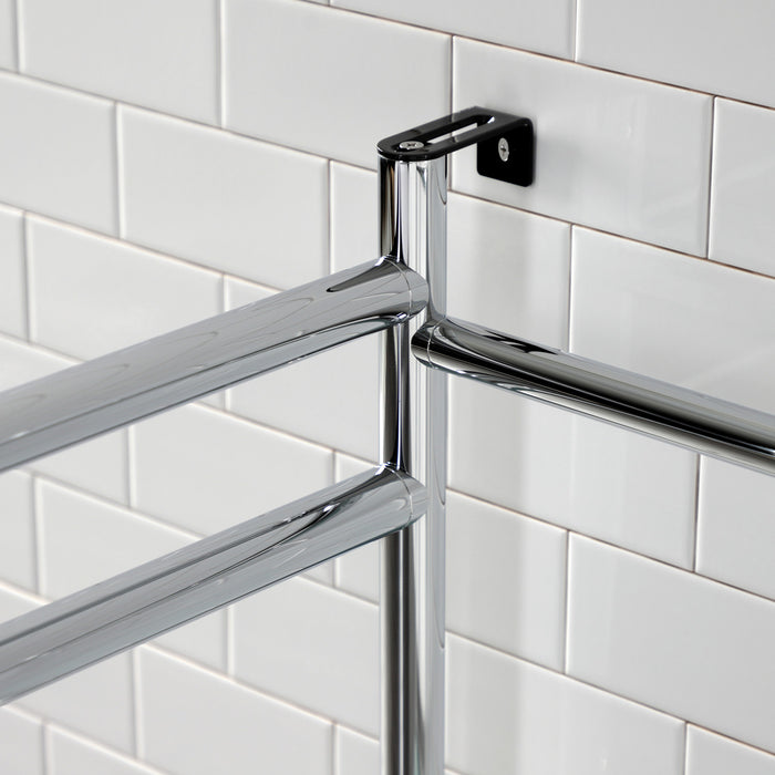 Kingston Sona VPB2216301 - Fauceture Stainless Steel Console Sink Base with Glass Shelf, Frosted Glass/Polished Chrome