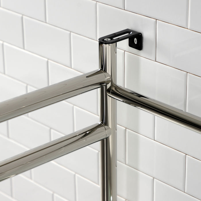 Kingston Sona VPB2216306 - Fauceture Stainless Steel Console Sink Base with Glass Shelf, Frosted Glass/Polished Nickel