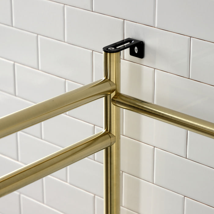Kingston Sona VPB2216307 - Fauceture Stainless Steel Console Sink Base with Glass Shelf, Frosted Glass/Brushed Brass