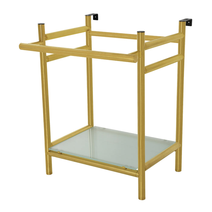Kingston Sona VPB2216307 - Fauceture Stainless Steel Console Sink Base with Glass Shelf, Frosted Glass/Brushed Brass