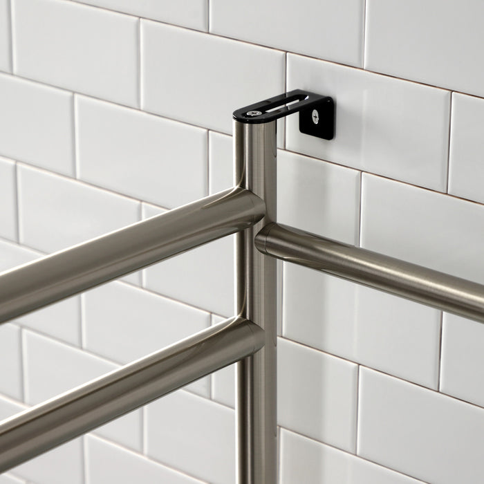 Kingston Sona VPB2216308 - Fauceture Stainless Steel Console Sink Base with Glass Shelf, Frosted Glass/Brushed Nickel