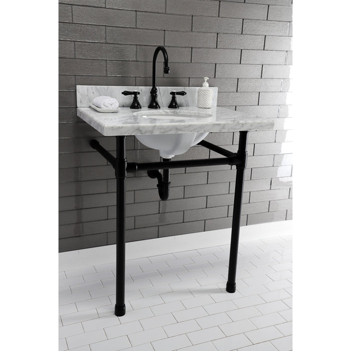 Kingston Tulare VPB2218330 - Dreyfuss Stainless Steel Console Sink Legs, Matte Black