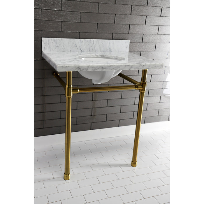 Kingston Tulare VPB2218337 - Dreyfuss Stainless Steel Console Sink Legs, Brushed Brass