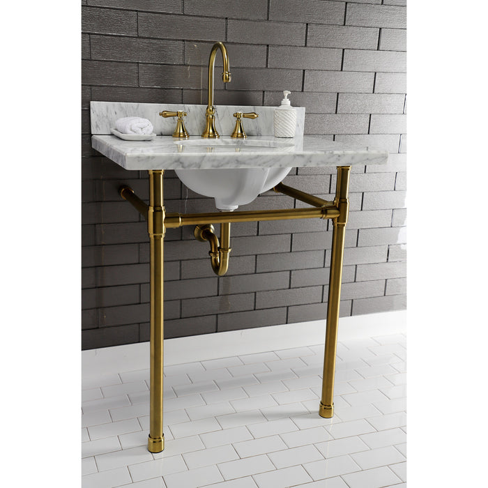 Kingston Tulare VPB2218337 - Dreyfuss Stainless Steel Console Sink Legs, Brushed Brass
