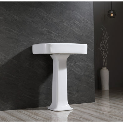 t*g様 Keycult × RAMA WORKS Brass White 新品 Kingston Heirloom VPB2268 - Robert 26-Inch Ceramic Pedestal Sink