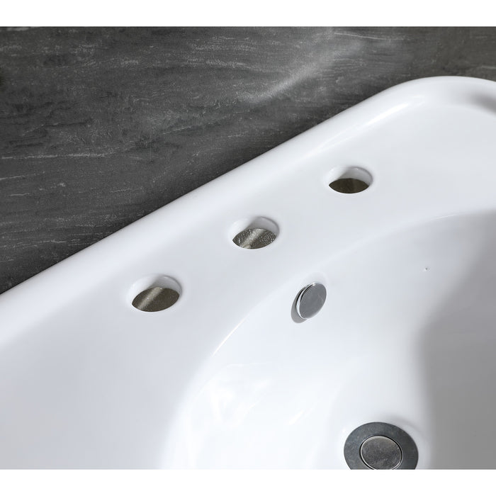 Kingston Heirloom VPB2268B - Robert 26-Inch Ceramic Console Sink Top (8-Inch, 3-Hole), White