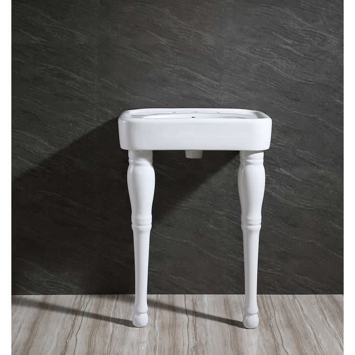 Kingston Heirloom VPB2268B - Robert 26-Inch Ceramic Console Sink Top (8-Inch, 3-Hole), White