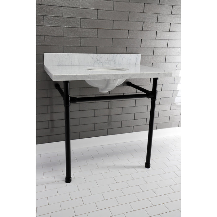 Kingston Tulare VPB2818330 - Dreyfuss Stainless Steel Console Sink Legs, Matte Black
