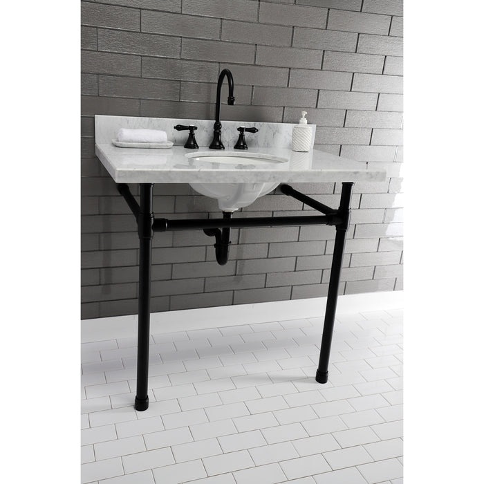 Kingston Tulare VPB2818330 - Dreyfuss Stainless Steel Console Sink Legs, Matte Black