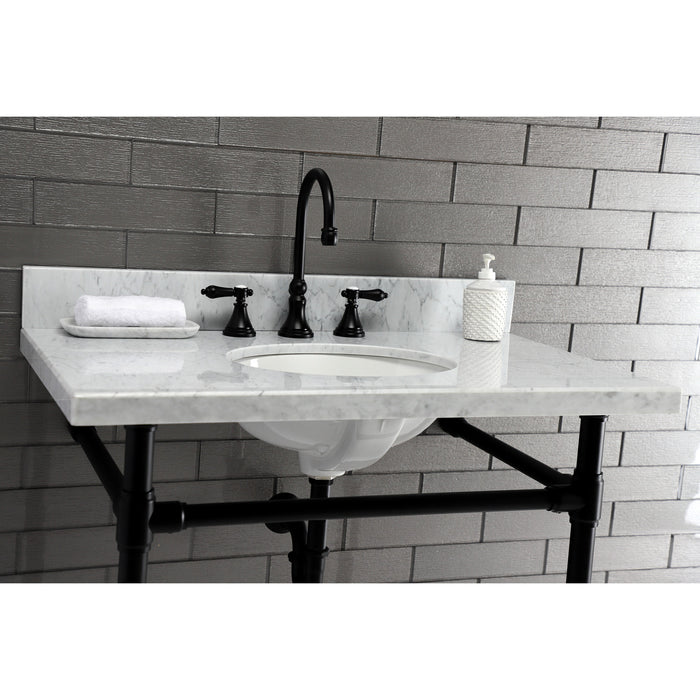 Kingston Tulare VPB2818330 - Dreyfuss Stainless Steel Console Sink Legs, Matte Black