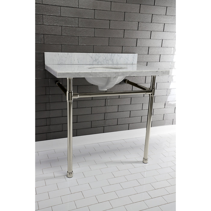 Kingston Tulare VPB2818336 - Dreyfuss Stainless Steel Console Sink Legs, Polished Nickel