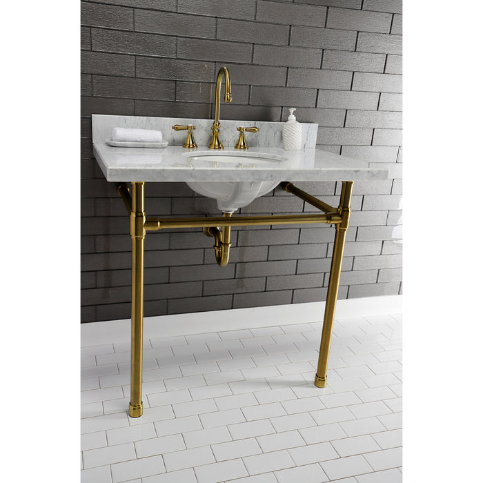 Kingston Tulare VPB2818337 - Dreyfuss Stainless Steel Console Sink Legs, Brushed Brass