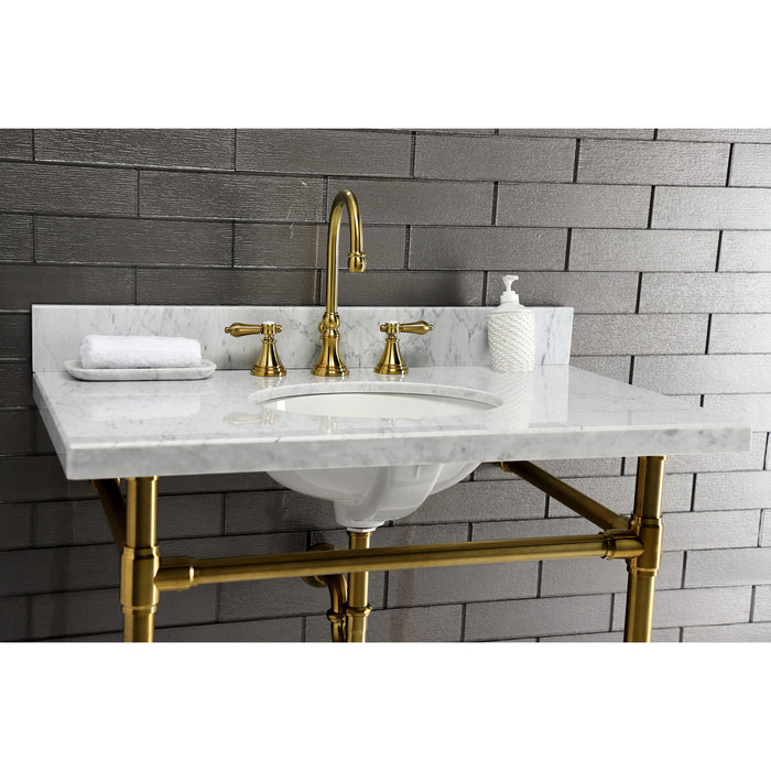 Kingston Tulare VPB2818337 - Dreyfuss Stainless Steel Console Sink Legs, Brushed Brass