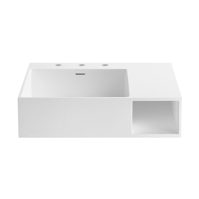 Kingston Sona VPB3248SQA - Aurelius 24-Inch Wall Mount Console Sink (8-Inch, 3-Hole), Matte White
