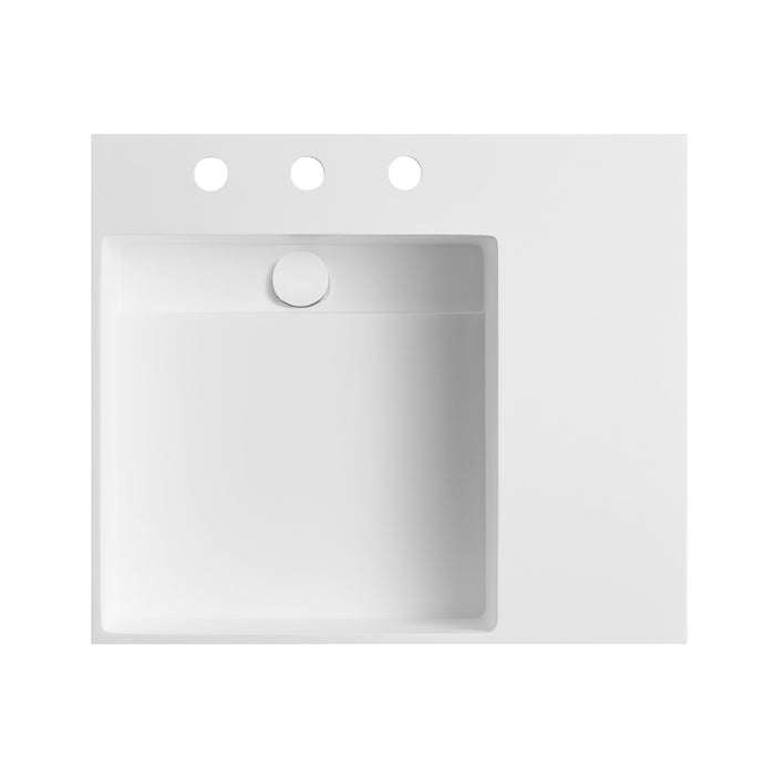 Kingston Sona VPB3248SQA - Aurelius 24-Inch Wall Mount Console Sink (8-Inch, 3-Hole), Matte White