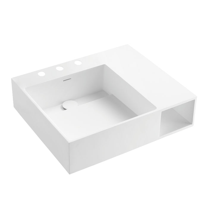 Kingston Sona VPB3248SQA - Aurelius 24-Inch Wall Mount Console Sink (8-Inch, 3-Hole), Matte White