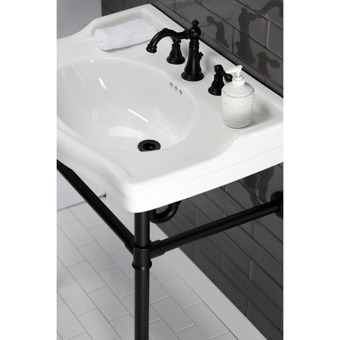 Kingston Tulare VPB33080 - Fauceture Stainless Steel Console Sink Legs, Matte Black