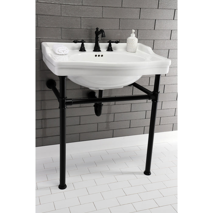 Kingston Tulare VPB33080 - Fauceture Stainless Steel Console Sink Legs, Matte Black