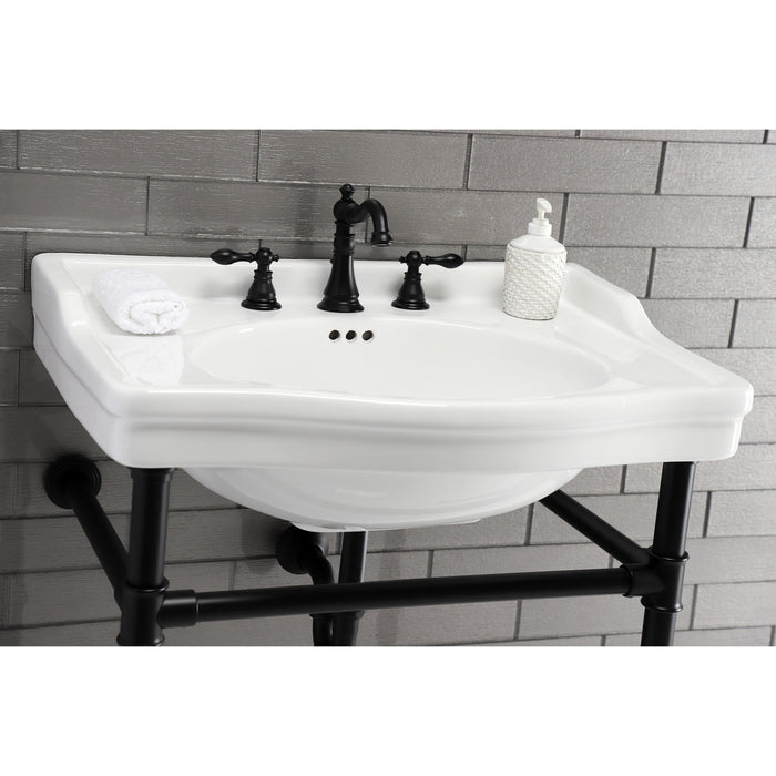 Kingston Tulare VPB33080 - Fauceture Stainless Steel Console Sink Legs, Matte Black