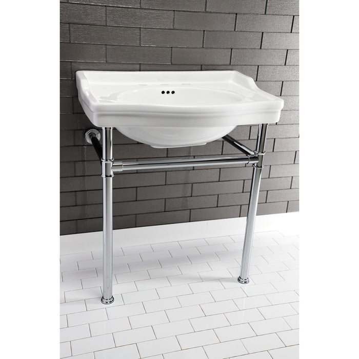 Kingston Tulare VPB33081 - Fauceture Stainless Steel Console Sink Legs, Polished Chrome