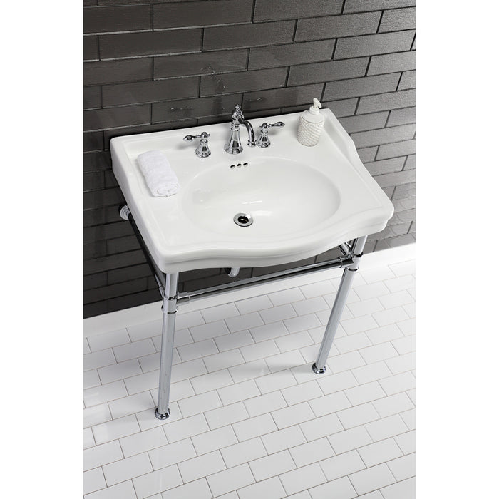 Kingston Tulare VPB33081 - Fauceture Stainless Steel Console Sink Legs, Polished Chrome
