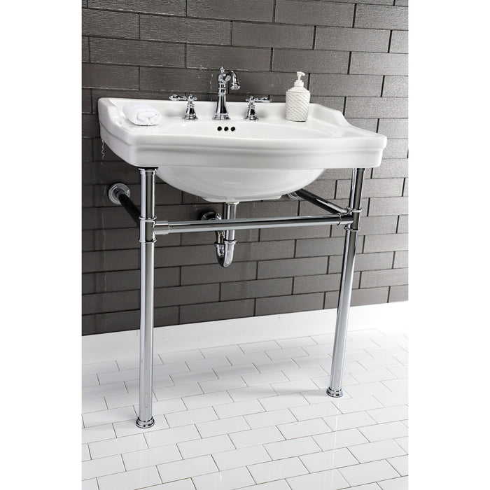 Kingston Tulare VPB33081 - Fauceture Stainless Steel Console Sink Legs, Polished Chrome