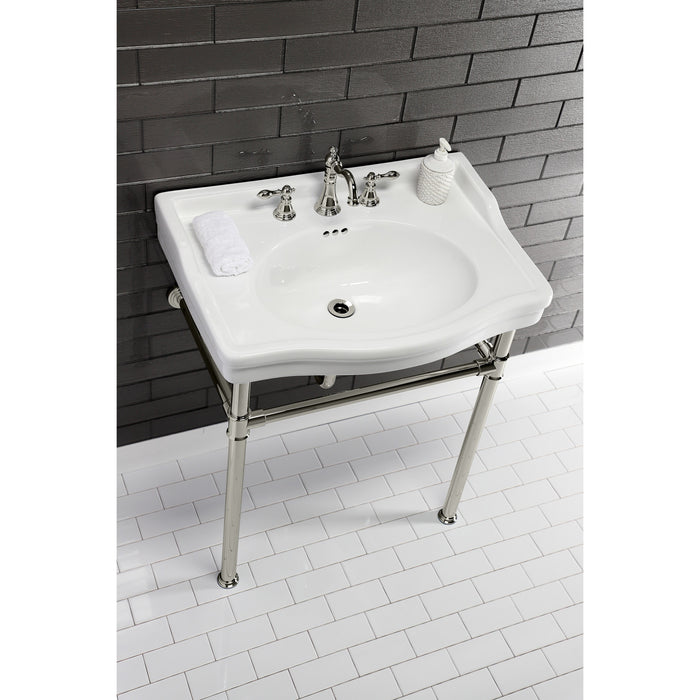 Kingston Tulare VPB33086 - Fauceture Stainless Steel Console Sink Legs, Polished Nickel