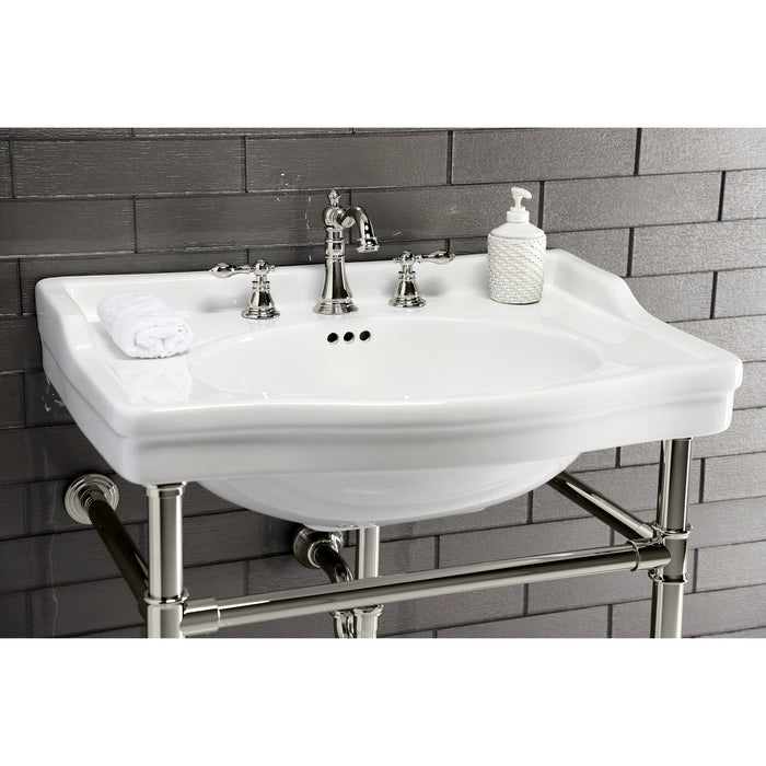 Kingston Tulare VPB33086 - Fauceture Stainless Steel Console Sink Legs, Polished Nickel