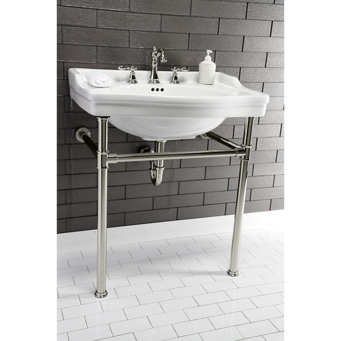 Kingston Tulare VPB33086 - Fauceture Stainless Steel Console Sink Legs, Polished Nickel