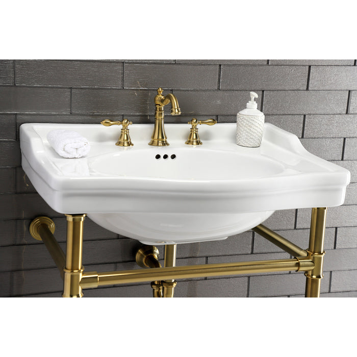 Kingston Tulare VPB33087 - Fauceture Stainless Steel Console Sink Legs, Brushed Brass