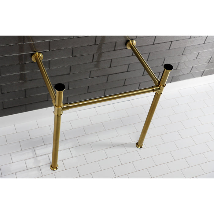 Kingston Tulare VPB33087 - Fauceture Stainless Steel Console Sink Legs, Brushed Brass
