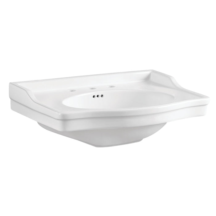Kingston Victorian VPB3308B 30-Inch Ceramic Console Sink (8-Inch, 3-Hole), White