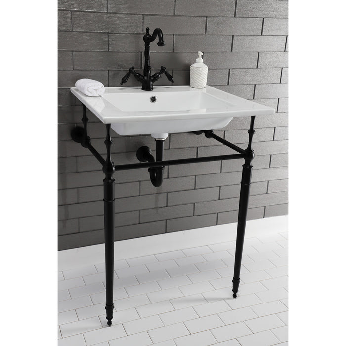 Kingston Heirloom VPB33220 - Edwardian Brass Console Sink Legs, Matte Black