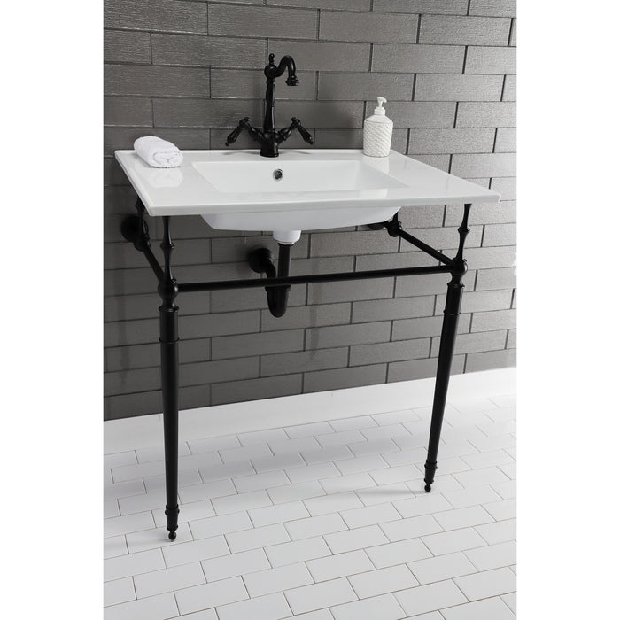 Kingston Heirloom VPB33280 - Edwardian Brass Console Sink Legs, Matte Black