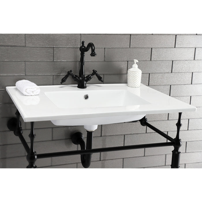 Kingston Heirloom VPB33280 - Edwardian Brass Console Sink Legs, Matte Black