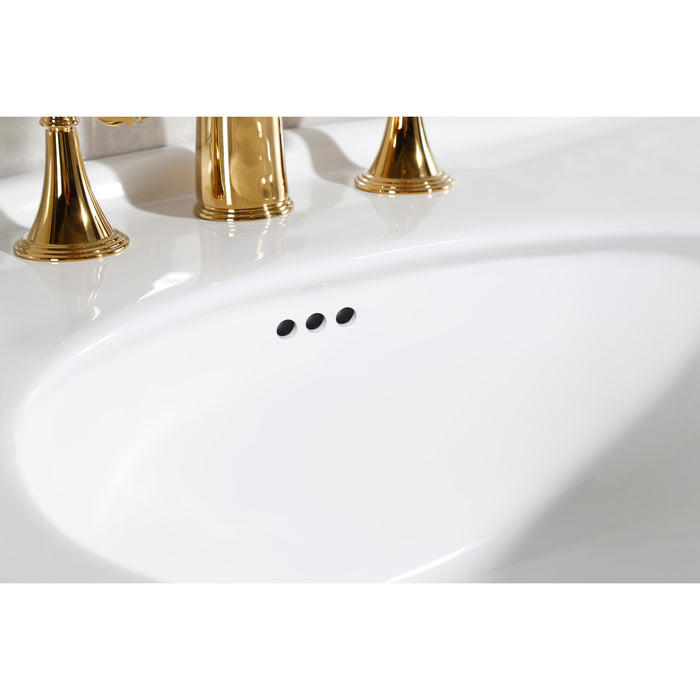 Kingston Heirloom VPB3538 - Sovereign 35-Inch Ceramic Pedestal Sink (8-Inch, 3-Hole), Glossy White