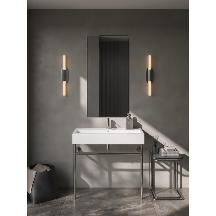 Kingston Sona VPB39176ST - New Haven 39-Inch Porcelain Console Sink with Stainless Steel Legs (1-Hole), White/Polished Nickel