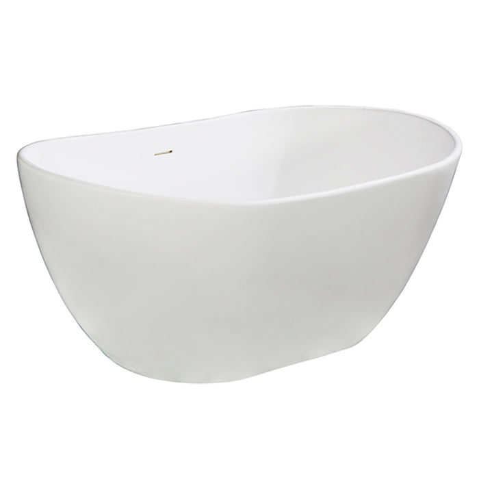 Arcticstone VRTRS573224 57-Inch Solid Surface Oval Double Slipper Freestanding Tub with Drain, Matte White