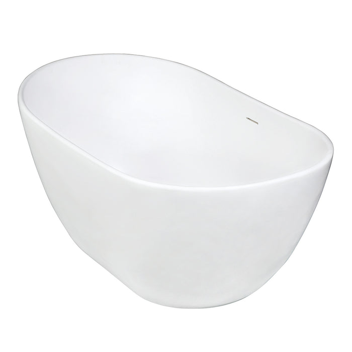 Arcticstone VRTRS573224 57-Inch Solid Surface Oval Double Slipper Freestanding Tub with Drain, Matte White