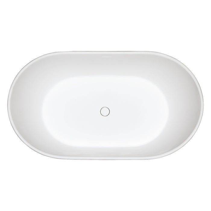 Arcticstone VRTRS573224 57-Inch Solid Surface Oval Double Slipper Freestanding Tub with Drain, Matte White