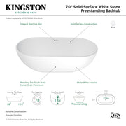 Kingston Sona VRTRS703520 - Arcticstone 70-Inch Solid Surface Oval
