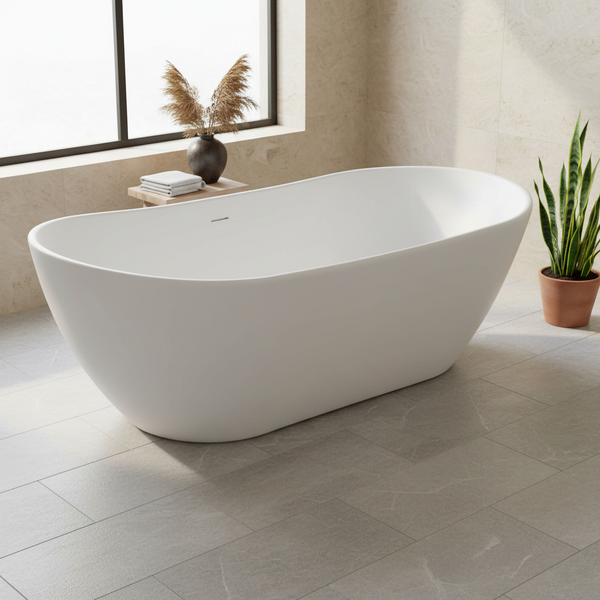 Kingston Sona VRTRS723223 - Arcticstone 72-Inch Solid Surface Oval
