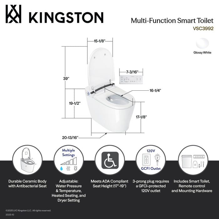 Upton VSC3992 Smart Toilet, White
