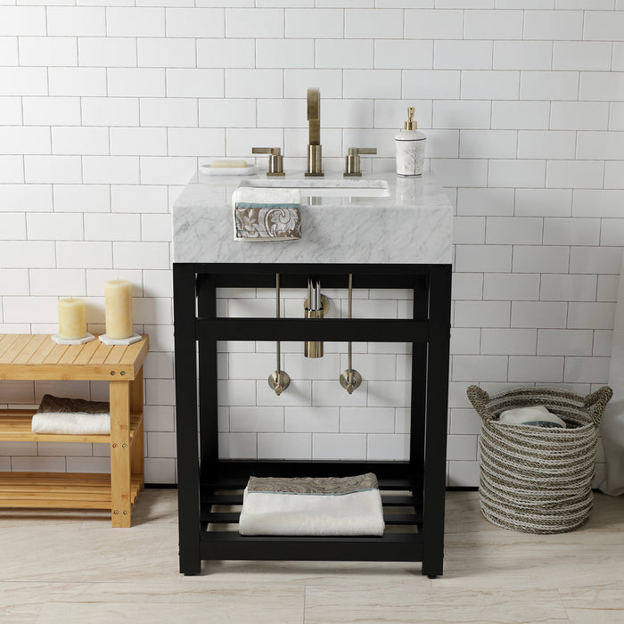 Kingston Commercial VSP2522A0 Steel Console Sink Base, Matte Black